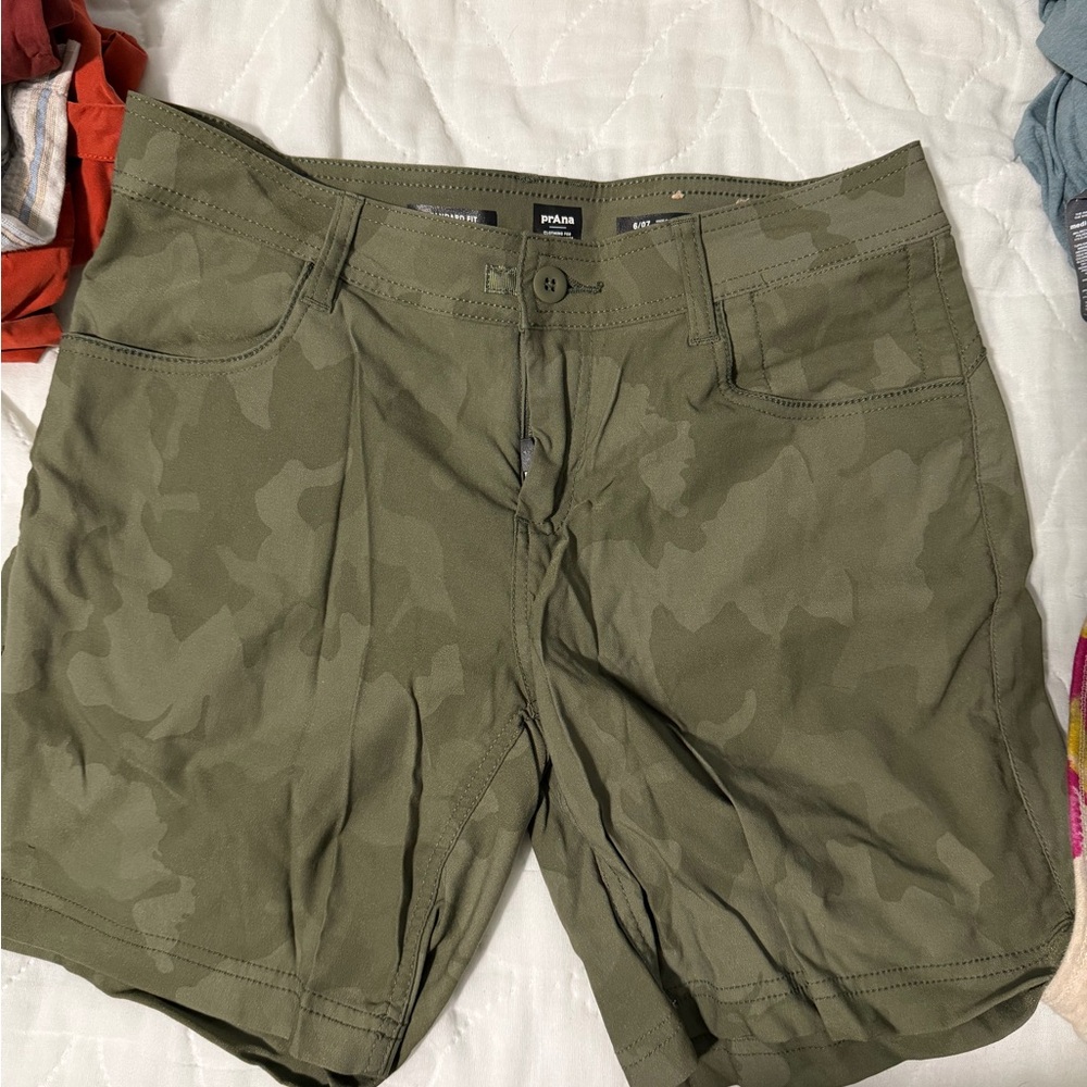 Prana Olive Green camo Shorts